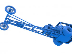 Front engine old school dragster with shell Version 7 Scale 1 to 25 3D Print Model