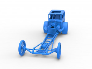Front engine old school dragster with shell Version 7 Scale 1 to 25 3D-printmodel