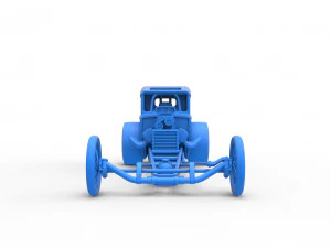 Front engine old school dragster with shell Version 7 Scale 1 to 25 3D Print Model