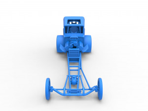 Front engine old school dragster with shell Version 7 Scale 1 to 25 3D-printmodel