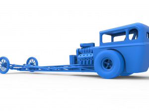 Front engine old school dragster with shell Version 7 Scale 1 to 25 3D-printmodel