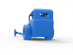 Front engine old school dragster with shell Version 7 Scale 1 to 25 3D-printmodel