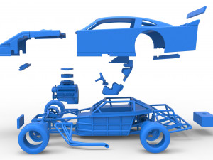 Asphalt Modified stock car Version 4 Scale 1 to 25 3D Print Model