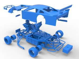 Asphalt Modified stock car Version 4 Scale 1 to 25 3D Print Model