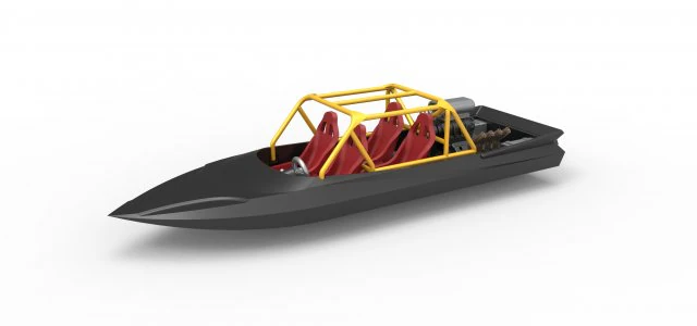 Quad Jet sprint boat Scale 1 to 25 3D Print Model .c4d .max .obj .3ds .fbx .stl .blend 
