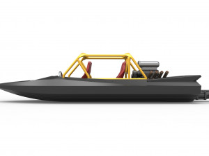 Quad Jet sprint boat Scale 1 to 25 3D Print Model