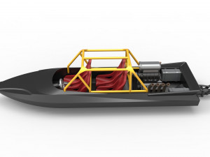 Quad Jet sprint boat Scale 1 to 25 3D Print Model