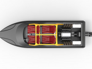 Quad Jet sprint boat Scale 1 to 25 3D Print Model