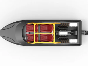 Quad Jet sprint boat Scale 1 to 25 3D Print Model