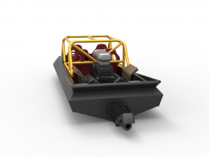 Quad Jet sprint boat Scale 1 to 25 3D Print Model