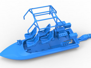 Quad Jet sprint boat Scale 1 to 25 3D Print Model