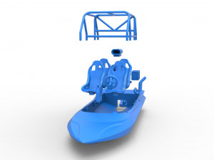 Quad Jet sprint boat Scale 1 to 25 3D Print Model