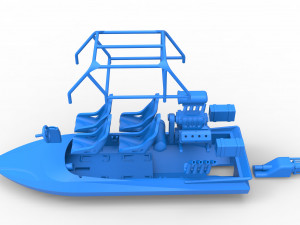 Quad Jet sprint boat Scale 1 to 25 3D Print Model