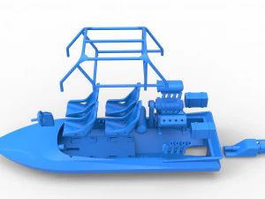 Quad Jet sprint boat Scale 1 to 25 3D Print Model