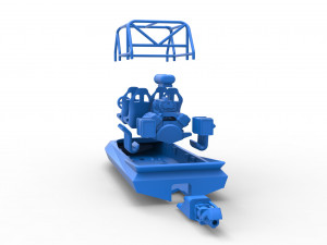 Quad Jet sprint boat Scale 1 to 25 3D Print Model