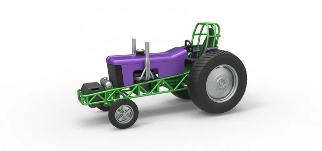 Small block Pulling tractor Scale 1 to 25 3D Print Model .c4d .max .obj .3ds .fbx .stl .blend 