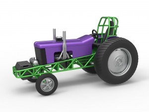 Small block Pulling tractor Scale 1 to 25 3D 프린트 모델