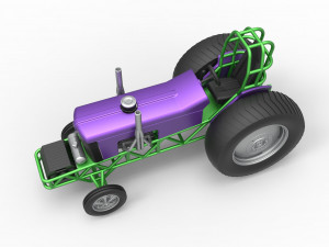 Small block Pulling tractor Scale 1 to 25 Modèles 3D en vedette