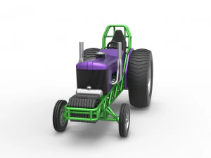 Small block Pulling tractor Scale 1 to 25 3D Print Model