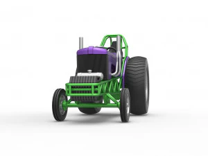 Small block Pulling tractor Scale 1 to 25 3D Print Model