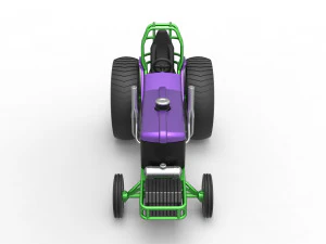 Small block Pulling tractor Scale 1 to 25 3D Print Model