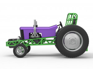 Small block Pulling tractor Scale 1 to 25 Modèles 3D en vedette