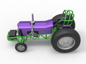 Small block Pulling tractor Scale 1 to 25 Modèles 3D en vedette