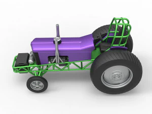 Small block Pulling tractor Scale 1 to 25 3D Print Model