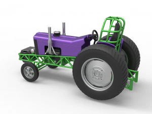 Small block Pulling tractor Scale 1 to 25 3D Print Model