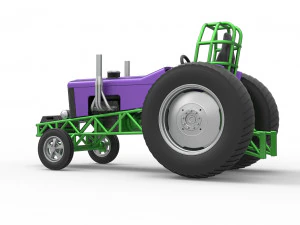 Small block Pulling tractor Scale 1 to 25 3D Print Model