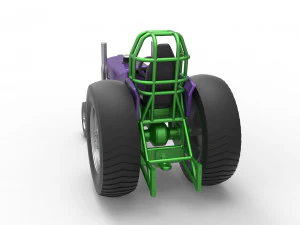 Small block Pulling tractor Scale 1 to 25 3D Print Model
