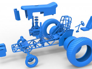 Small block Pulling tractor Scale 1 to 25 Modèles 3D en vedette
