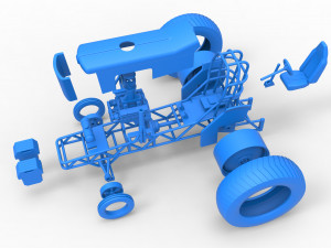 Small block Pulling tractor Scale 1 to 25 Modèles 3D en vedette
