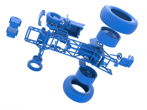 Small block Pulling tractor Scale 1 to 25 Modèles 3D en vedette