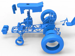 Small block Pulling tractor Scale 1 to 25 3D Print Model