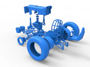 Small block Pulling tractor Scale 1 to 25 3D Print Model