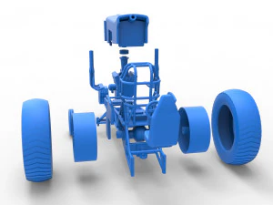 Small block Pulling tractor Scale 1 to 25 3D Print Model