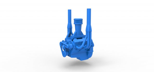 Engine of Small block Pulling tractor Scale 1 to 25 Modèles 3D en vedette .c4d .max .obj .3ds .fbx .stl .blend