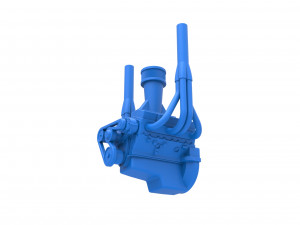 Engine of Small block Pulling tractor Scale 1 to 25 Modèles 3D en vedette