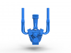 Engine of Small block Pulling tractor Scale 1 to 25 Modèles 3D en vedette