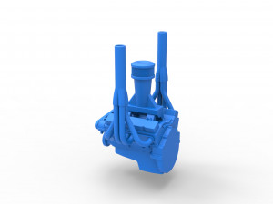 Engine of Small block Pulling tractor Scale 1 to 25 Modèles 3D en vedette
