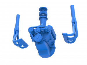 Engine of Small block Pulling tractor Scale 1 to 25 Modèles 3D en vedette
