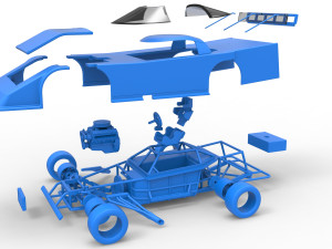 Asphalt Outlaw Super late model Scale 1 to 25 Modello di stampa 3D