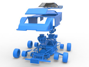 Asphalt Outlaw Super late model Scale 1 to 25 Modello di stampa 3D