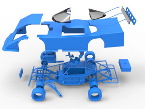 Asphalt Outlaw Super late model Scale 1 to 25 3D Print Model