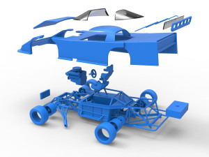 Asphalt Outlaw Super late model Scale 1 to 25 Modello di stampa 3D