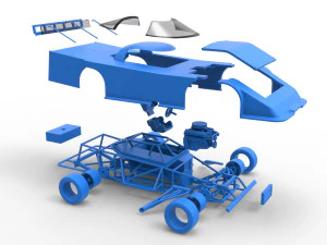 Asphalt Outlaw Super late model Scale 1 to 25 3D Print Model