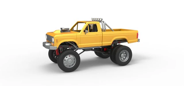 Monster Truck with semi truck wheels Scale 1 to 25 3D Print Model .c4d .max .obj .3ds .fbx .stl .blend 