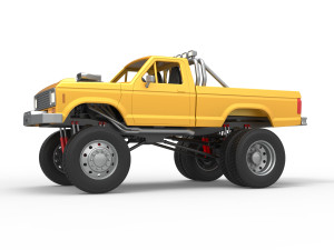 Monster Truck with semi truck wheels Scale 1 to 25 3Dプリントモデル