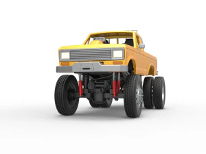 Monster Truck with semi truck wheels Scale 1 to 25 3D Print Model